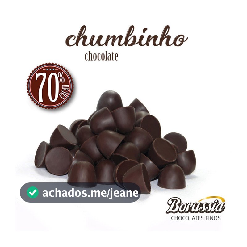 Gotinhas de Chocolate 70% Cacau 120g Borússia Chocolates