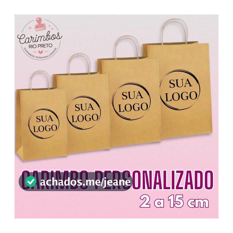 Carimbo Personalizado para Sacola Kraft / Tags / Tecido / Plástico Com a Sua Logo - de 2cm a 15cm