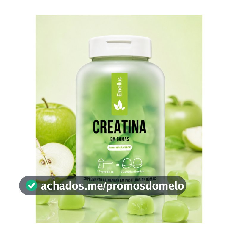 Creatina em Gomas Varios Sabores 60 Gummy Zero Açúcar Emellus - Saborosa