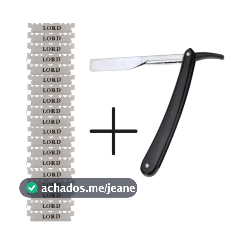Kit Navalha + 30 Lâminas Aço Inox Platinum