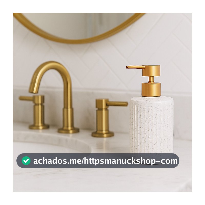 Porta Sabonete Liquido em Cerâmica Lavabo Branco 430ml -  Lyor