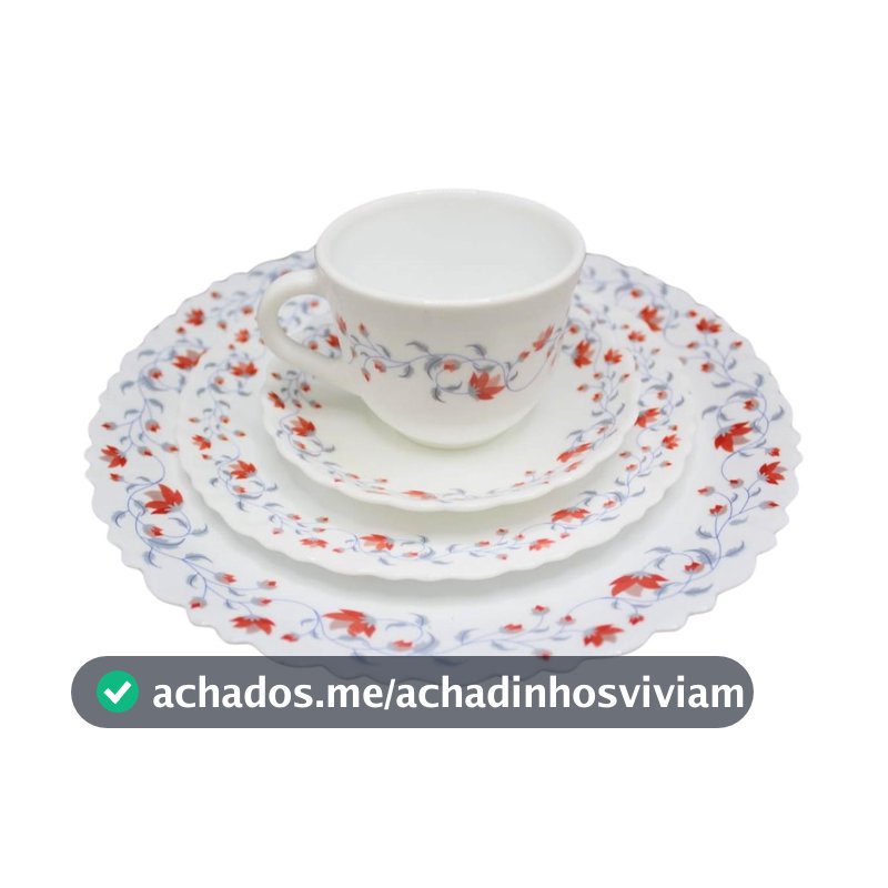 Aparelho Jogo de Jantar de Vidro branco com 16 peças Pentas