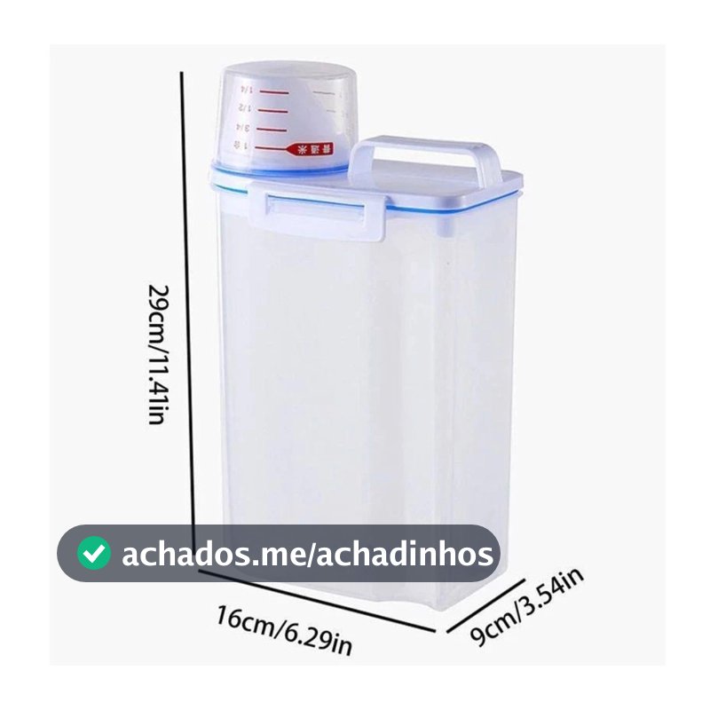 Pote Hermético 2.5L Com Copo Medidor Bico Dosador Cozinha Mantimentos Lavanderia Multiuso Organizado