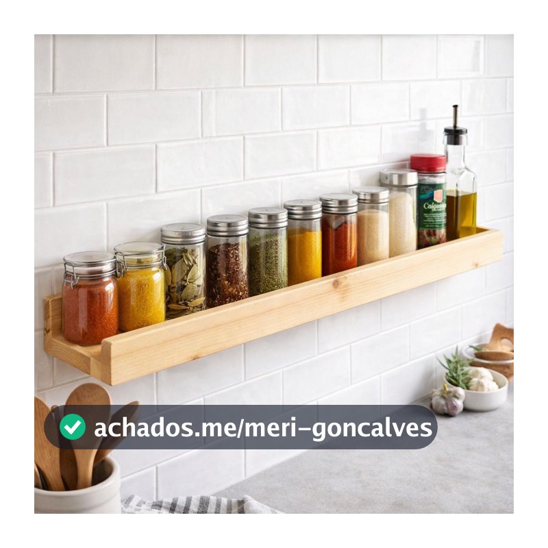 Prateleira Decorativa Porta Temperos Suporte  Madeira Minimalista Rústico