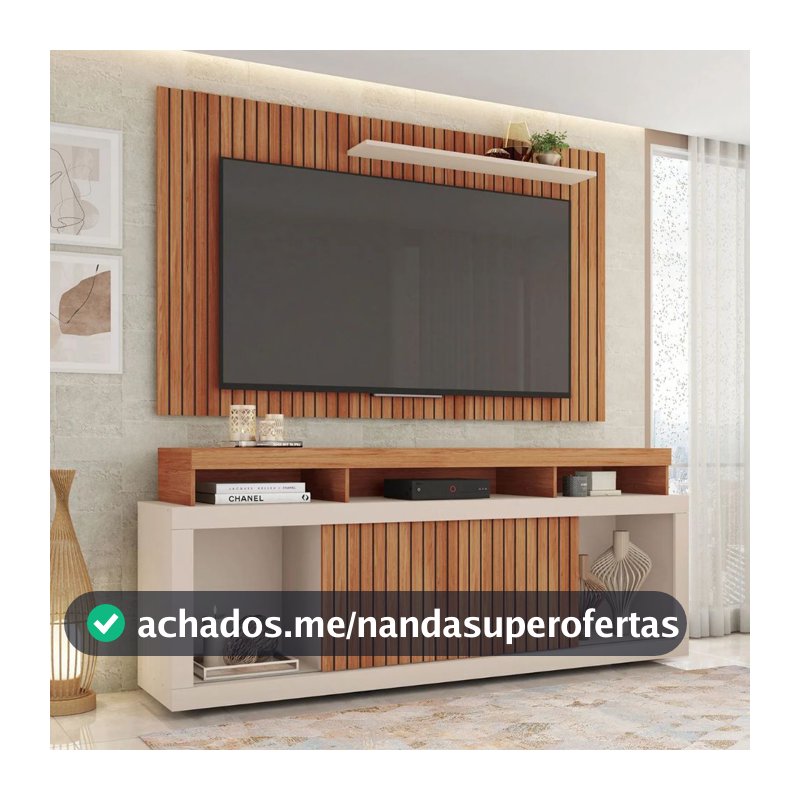 Rack com Painel Para TV Até 65 Polegadas New Oscar Caemmun 1,8
