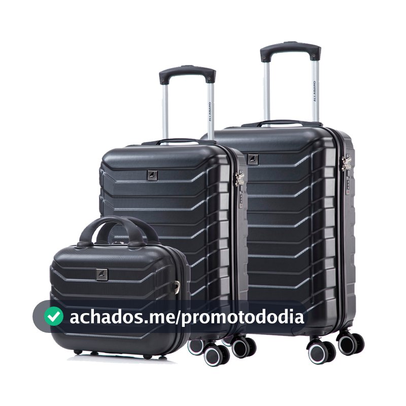 Kit 3 Unidades Mala Bordo Viagem Com Frasqueira Padrão ANAC Rígida ABS
