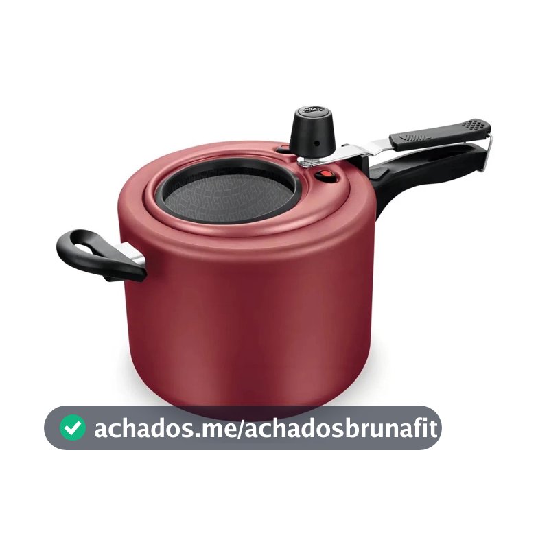Panela de Pressão 4,5L Com Visor Fechamento Interno Antiaderente MTA CORES