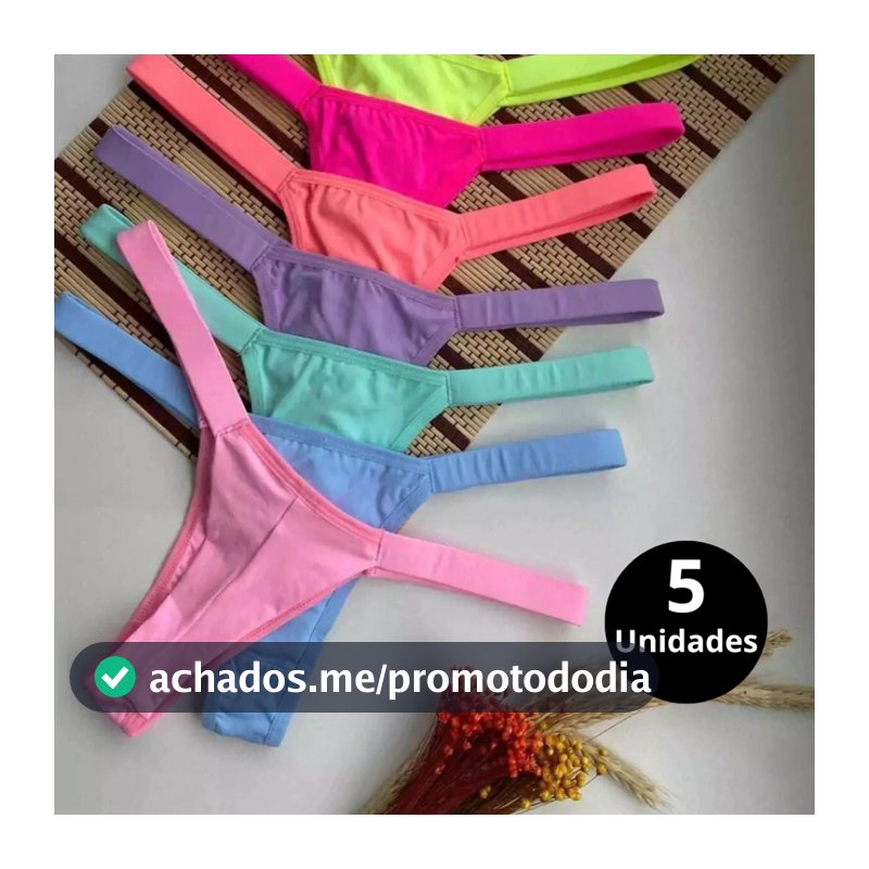 Kit C/5 Calcinha Fio Dental Fio Duplo Calcinha Feminina Lingerie Sensual