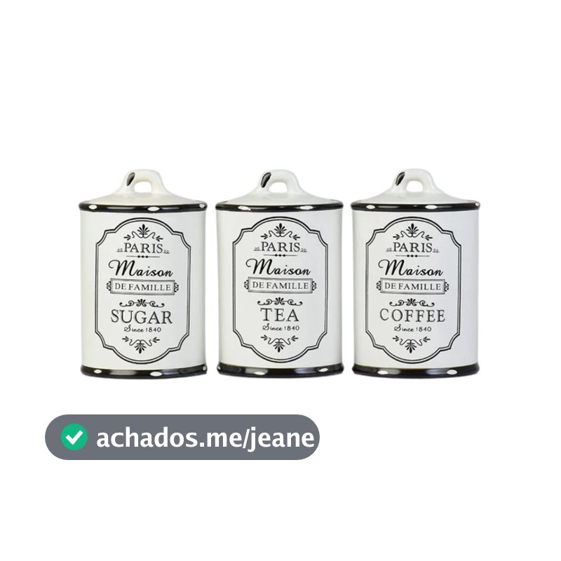 Jogo 3 Potes Hermético Em Cerâmica Maison De Famille