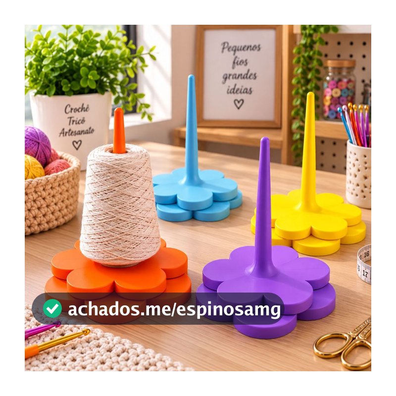 Suporte Porta Cone de Linha Giratório para Crochê Tricô Costura Organizador de Fios e Barbantes