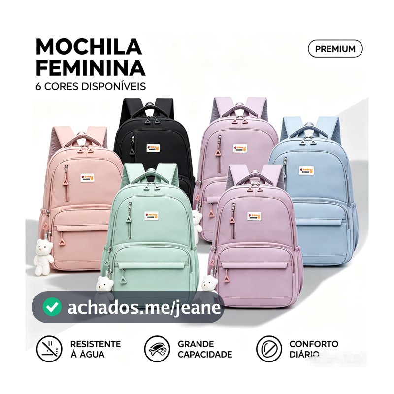 【Oferta Relâmpago da Loja】Mochila Bolsa Media casual nova e leve para estudantes do ensino médio