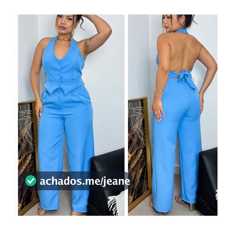 CONJUNTO FEMININO COM COLETE NA ALFAIATARIA