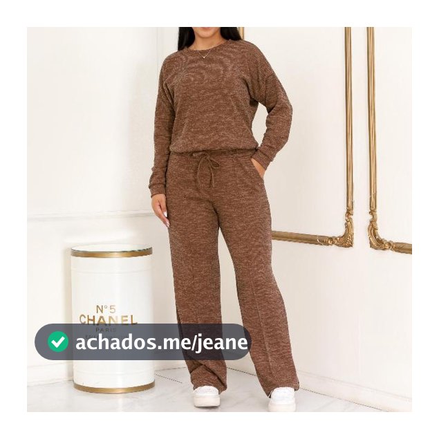 Conjunto Femenino Ribi Lanzinha 2 Peças Blusa e Pantalona