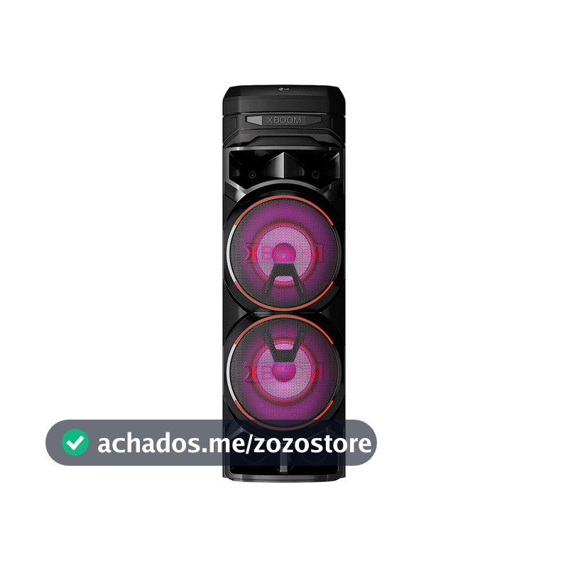 Caixa de Som LG XBOOM RNC9 Bluetooth Karaokê USB Rádio FM Iluminação LED Preta Bivolt