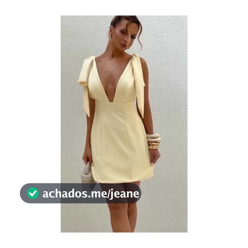 vestido curto alfaiataria decote v, alça detalhe em laço