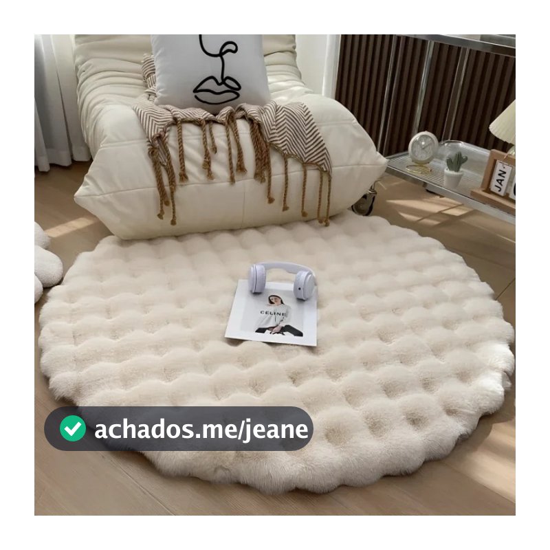 Tapete De Pele De Coelho Falso Redondo Para Quarto Sala De Estar Aconchegante Decoração De Casa Sofá De Piso Cama Rug