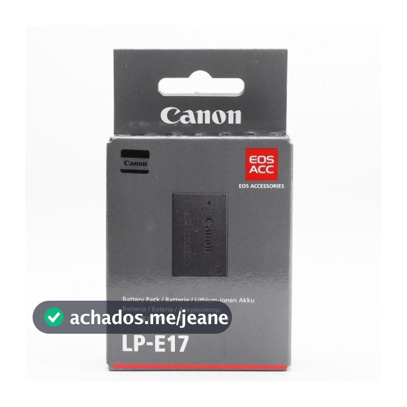 Bateria Original Canon LP-E17 para R10; T8i; T7i; T6i; T6s; SL3; SL2; 77D; RP; M6 MK II; M6; M5; M3