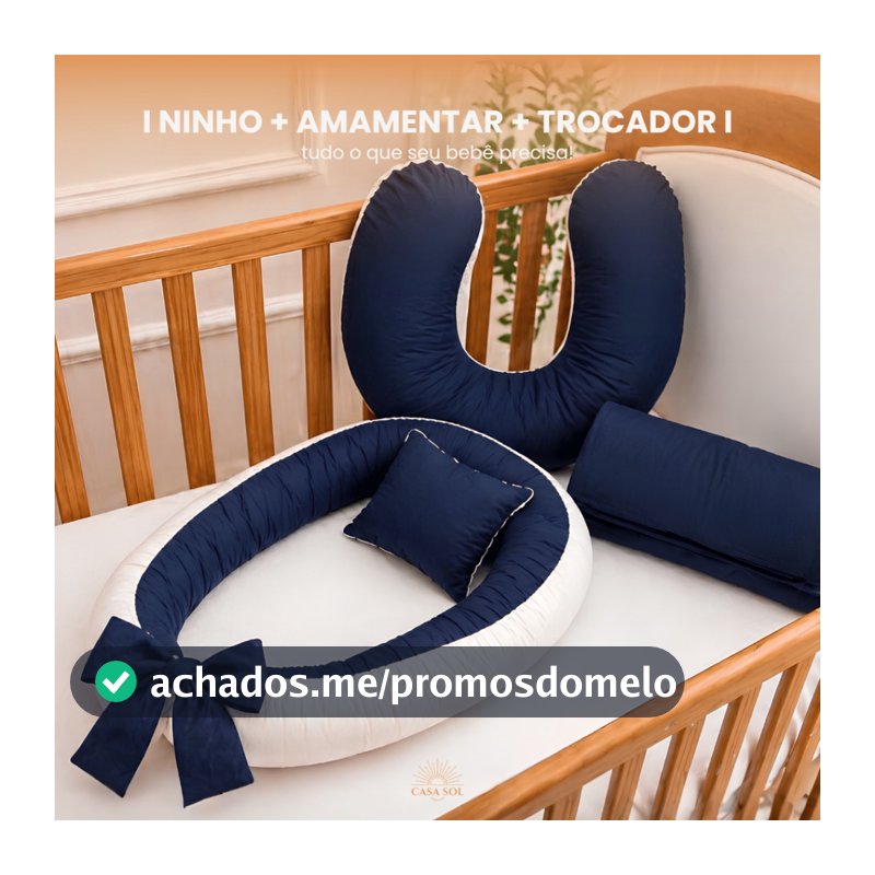 KIT BEBÊ NINHO REDUTOR + ALMOFADA AMAMENTAÇÃO + TROCADOR PORTÁTIL DE BEBE CORES LISAS