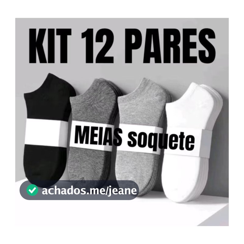 Kits de Meias Soquete Unissex Premium Masculina e Feminina