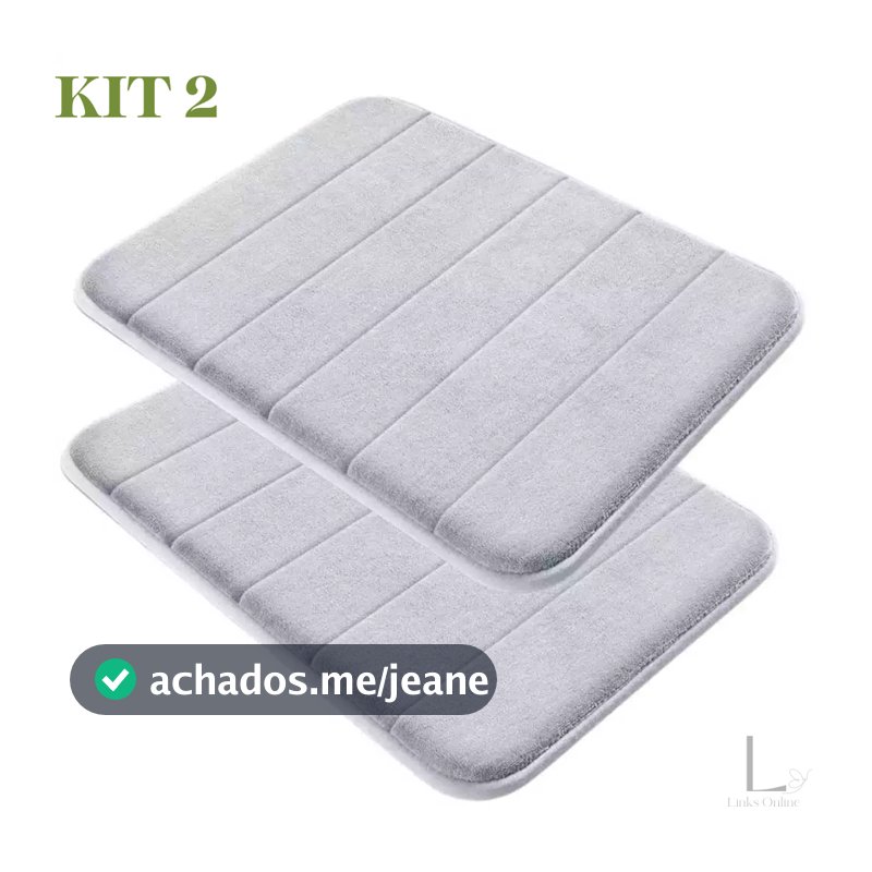 Kit 2  Tapete De Banheiro Soft Macio Secagem Rápida 60x40cm