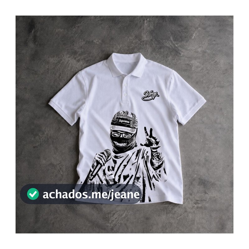 Camiseta Estampada Polo Pumapjl 50/50 Algodão Poliéster Respirável Streetwear