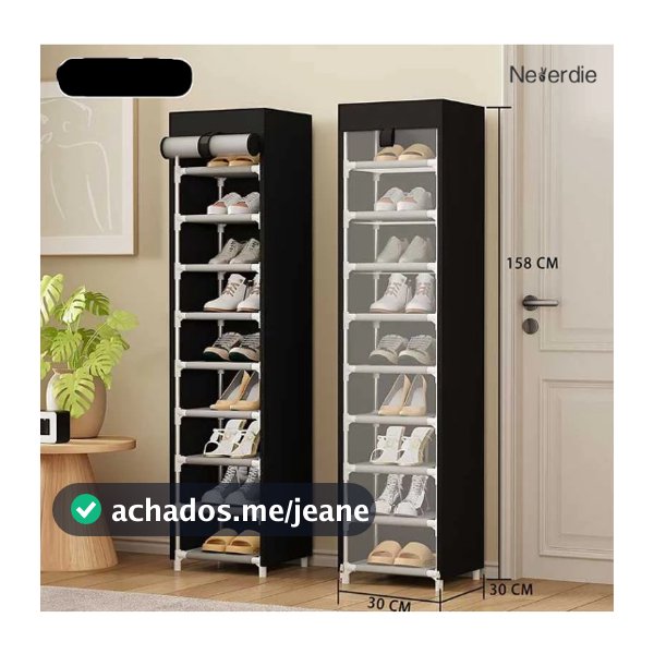 Sapateira 9 Andares Suporta 9 Sapatos Tenis Chinelos Organizador Armario Prateleira Com capa poeira