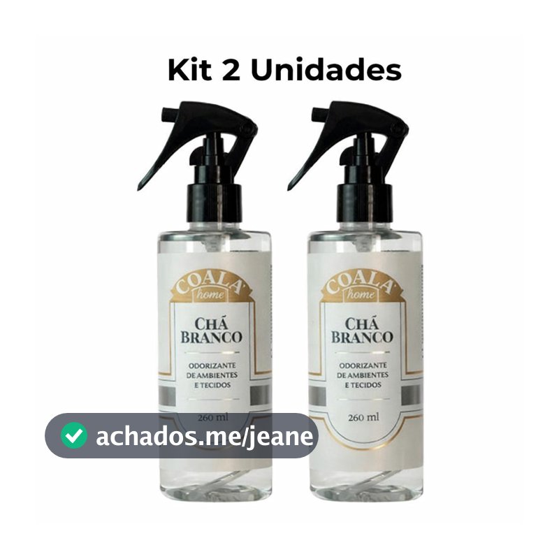 Kit 2 Unidades Coala Odorizante de Ambientes e Tecidos Chá Branco 260ML