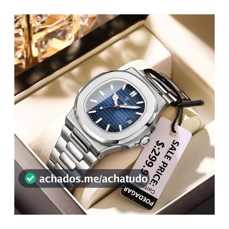 POEDAGAR Relógio Masculino De Luxo De Aço Inoxidável Relógio De Pulso De Quartzo Para Homens Esportes À Prova D 'Água Data Luminosa Moda Original Quadrado Relógio Masculino De Negócios