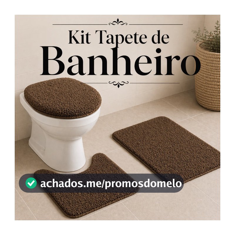 Kit Tapete Banheiro 3 Peças Pelo Baixo 100 Algodão Antiderrapante Felpudo