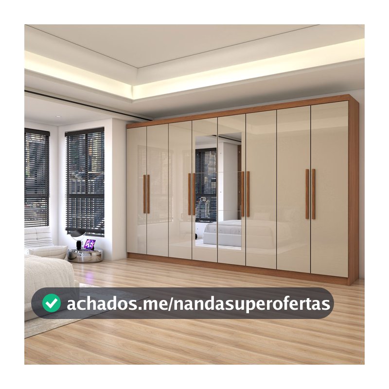 Guarda-Roupa Casal Odisseia 8 Portas 4 Gavetas com Espelho - Panorama Móveis