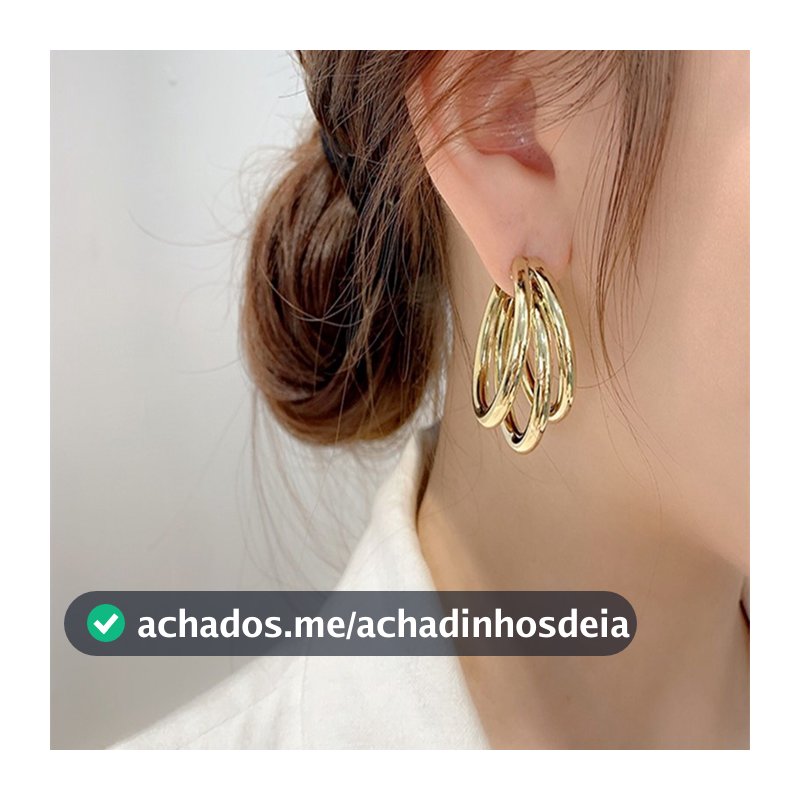 Brincos De Argola Semicírculo Irregular Para Mulheres , Joias Elegantes Multicamadas Versáteis