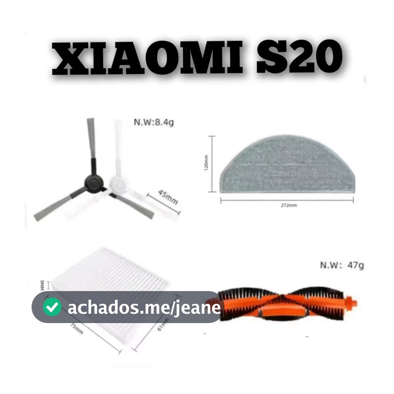Para Xiaomi Robot Vacuum S20 Robô Aspirador De Pó Acessórios De Limpeza Escova Principal Filtro Lateral Esfregão
