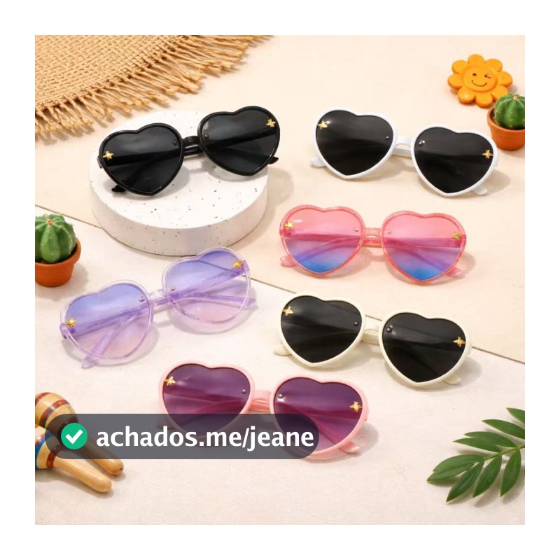 Óculos Sol Infantil coracao com abelha Blogueirinha Menina Kids