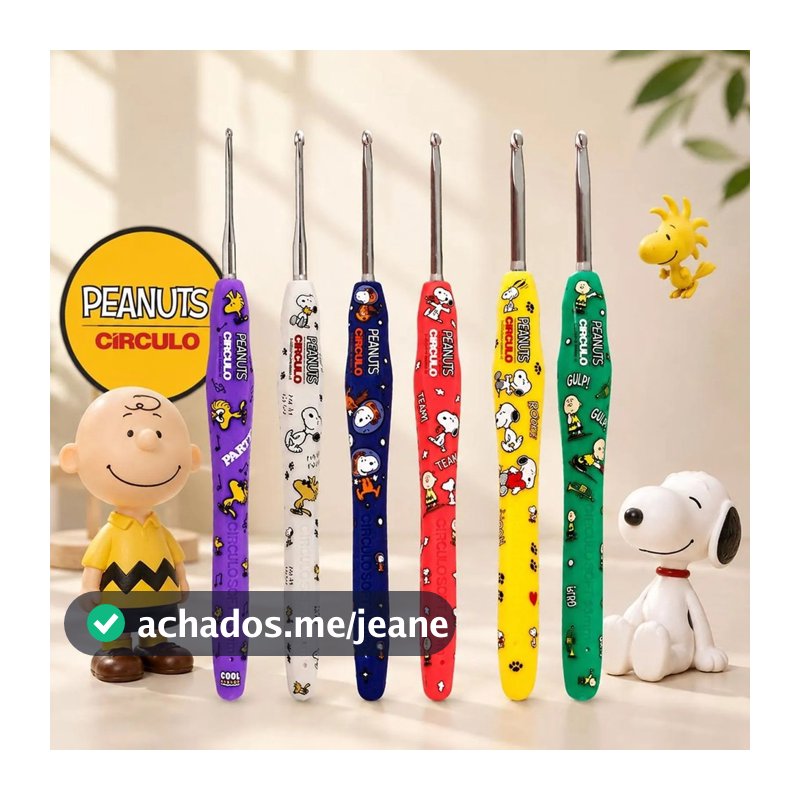 Agulha Barbante Para Crochê Profissional Soft Circulo Snoopy And Peanuts