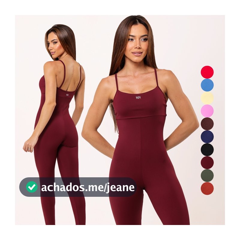 Macacão Poliamida Fitness Poliamida Feminino Academia Zero Transparencia Alta Compressão