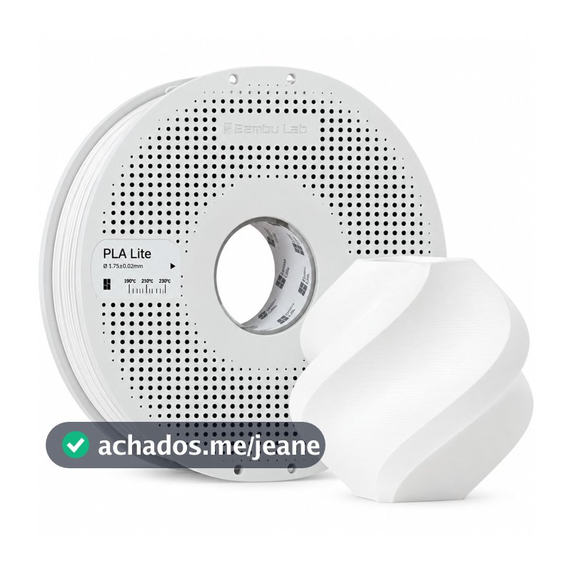Filamento PLA Lite Bambu Lab Branco 1kg 1,75mm Original Para A1 A1 Mini P1 X1