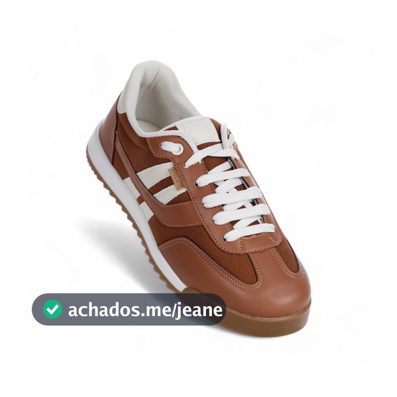 Tênis Anacapri Retrô A Marrom e Off White - Feminino