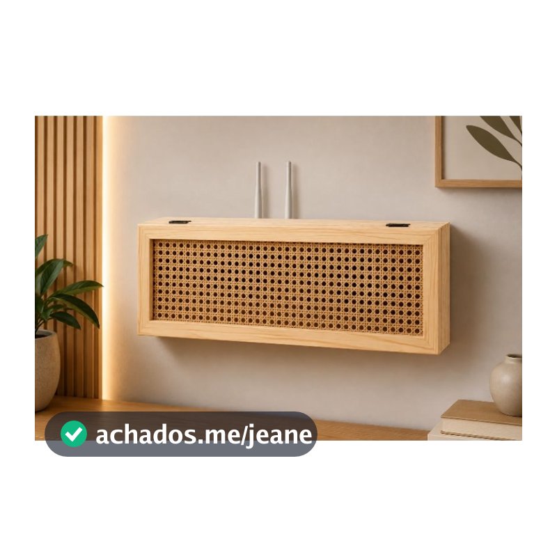 Armazenador Roteador Wi-fi Madeira Pinus - Palinha Sintética