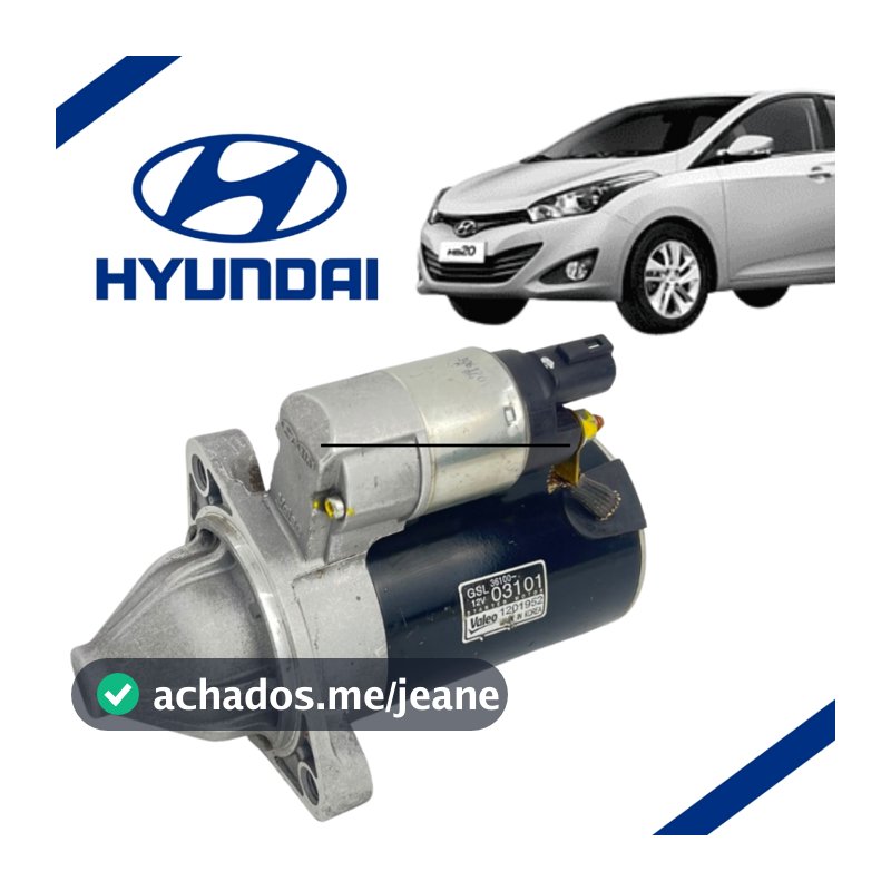 Motor Partida Arranque Hyundai Hb20 1.0 3cc 36100-03101