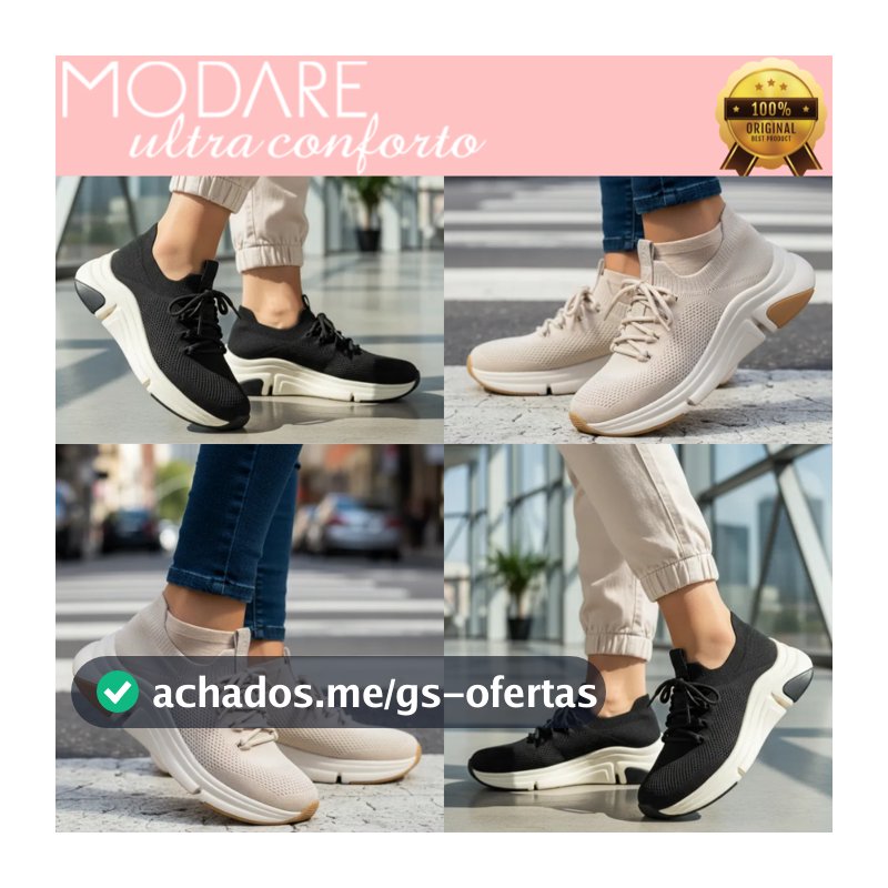 Tênis Modare Feminino Casual UltraConforto Ortopédico Calce Fácil Caminhada Dia a Dia Comfy Original