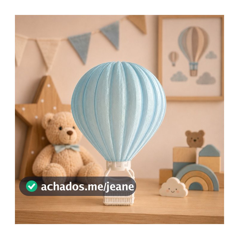 Luminária Balão Infantil LED Decoração Quarto Bebê Azul