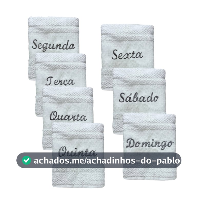 Kit 7 Panos Copa Dohler Atoalhado Dias Semana Branco
