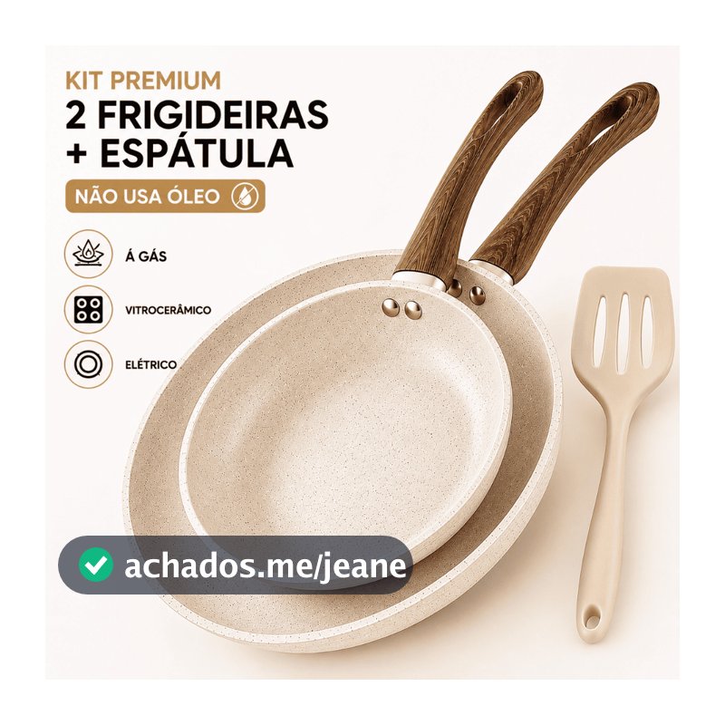 Jogo de Frigideira Cerâmica Antiaderente Fogão Cooktop Indução Gás Fundo Triplo Cabo Soft Touch Livre PFOA Cozinha