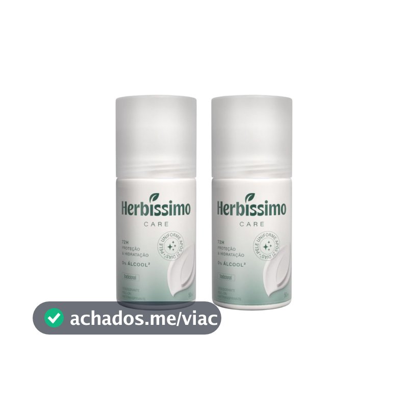Kit Desodorante Roll-On Antitranspirante Herbíssimo Care Tradicional 50ml (2 unidades)