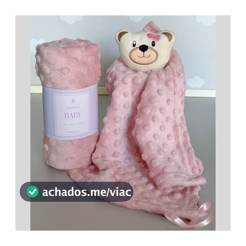 Kit Manta + Naninha Bebê Fleece Pipoquinha | Super Macio e Quentinho