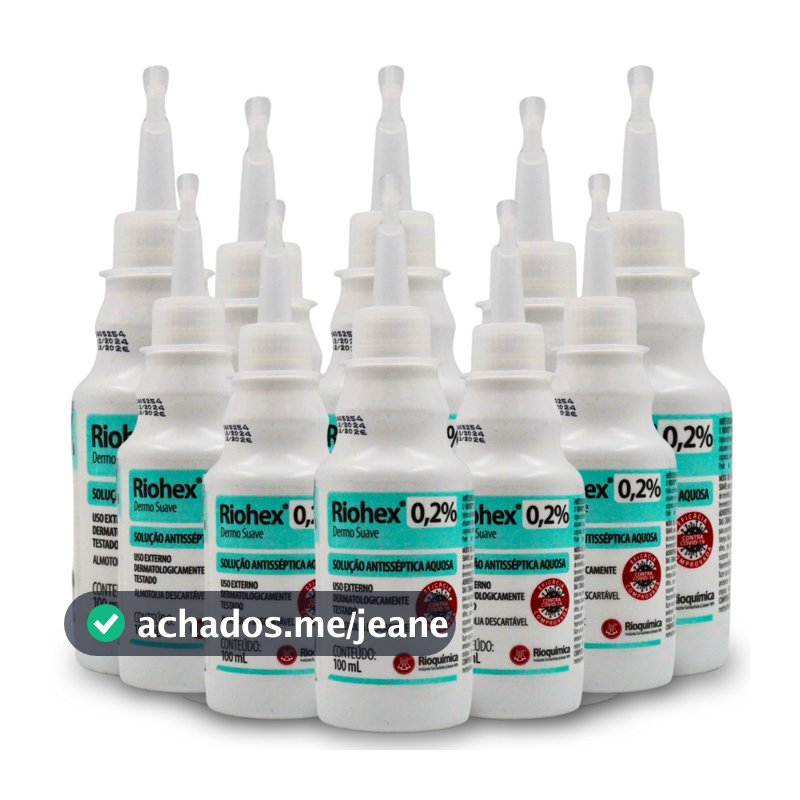 Kit 10 Riohex 0,2% Dermo Suave 100ml Cada - Rioquimica