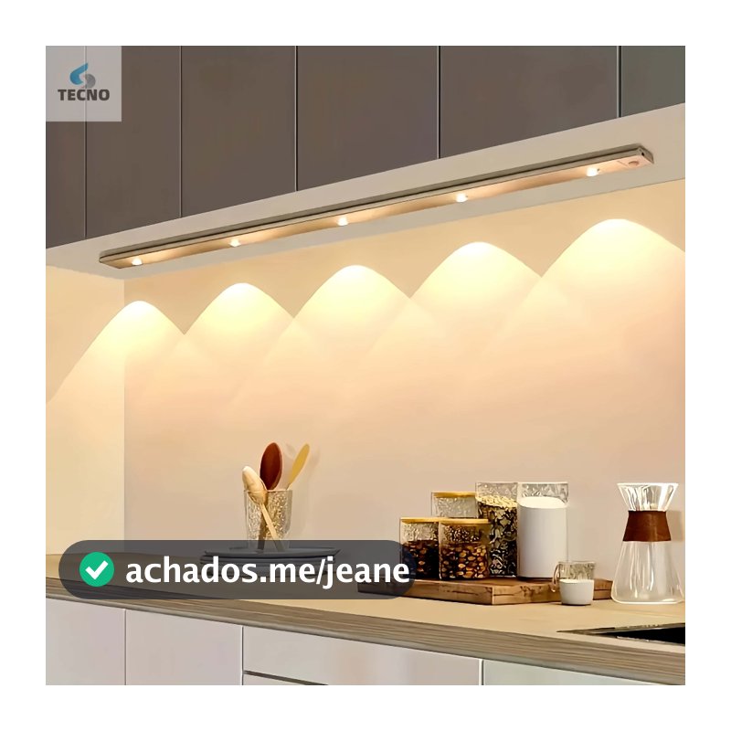 Luz de LED com Sensor para Armário 60cm Ultra Fina 3 Cores, Recarregável (Branco/Quente/Natural)-F9