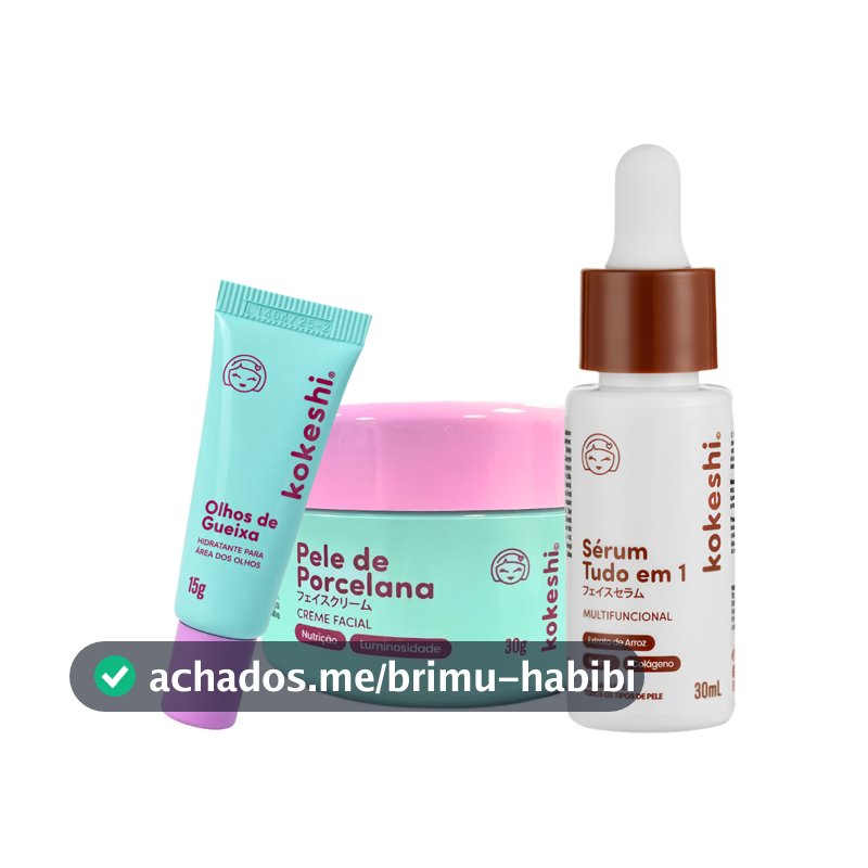 Kit Renovadores Kokeshi Creme Sérum Facial Pele de Porcelana Sérum Tudo em 1 Olhos de Gueixa