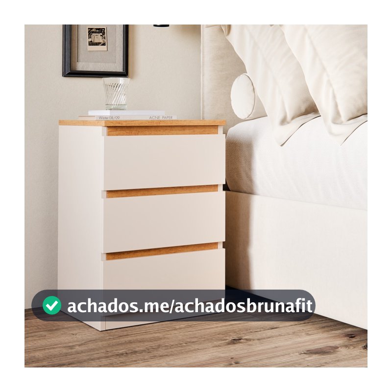 Gaveteiro Com 3 Gavetas Escritório Quarto Móveis Multiuso Classic