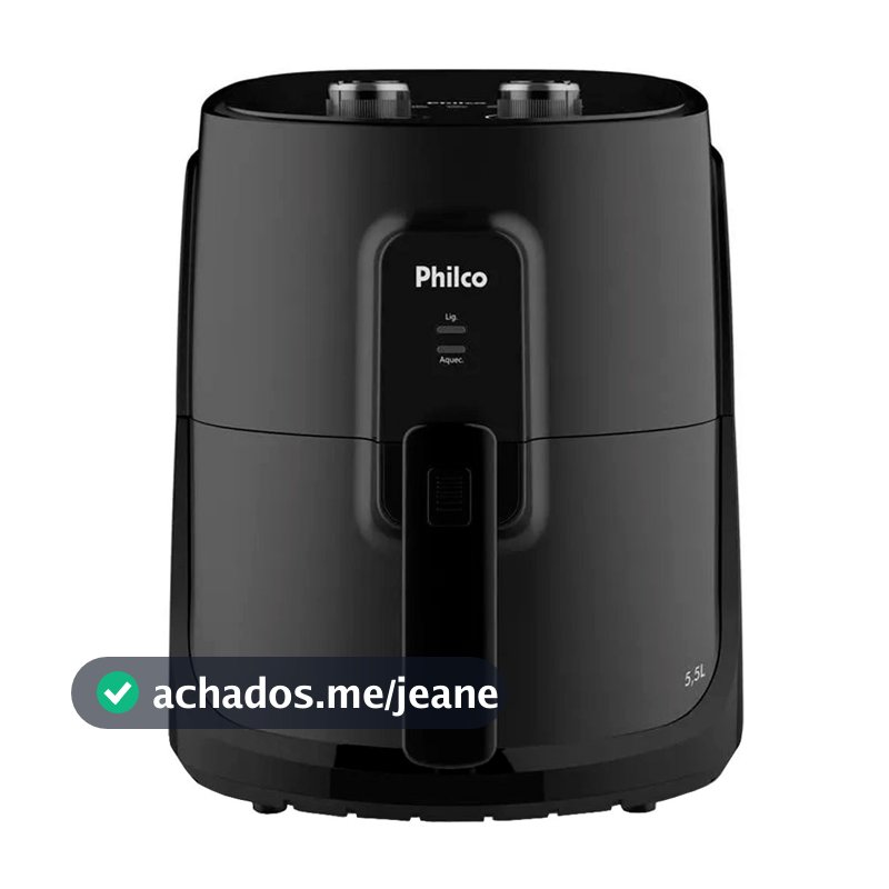 Fritadeira a Ar Air Fryer 5,5L Antiaderente Philco PAF55B 1500W Timer 60 Minutos